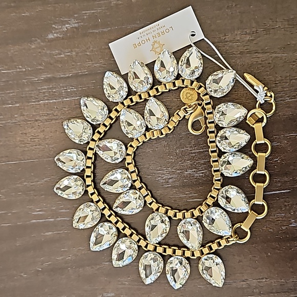 Loren Hope Clear Crystal Teardrop Necklace - Picture 5 of 10